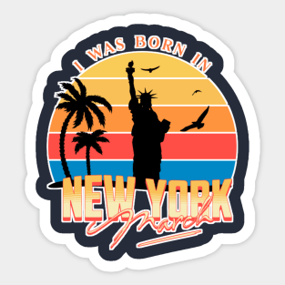 March was born in new york retro Sticker